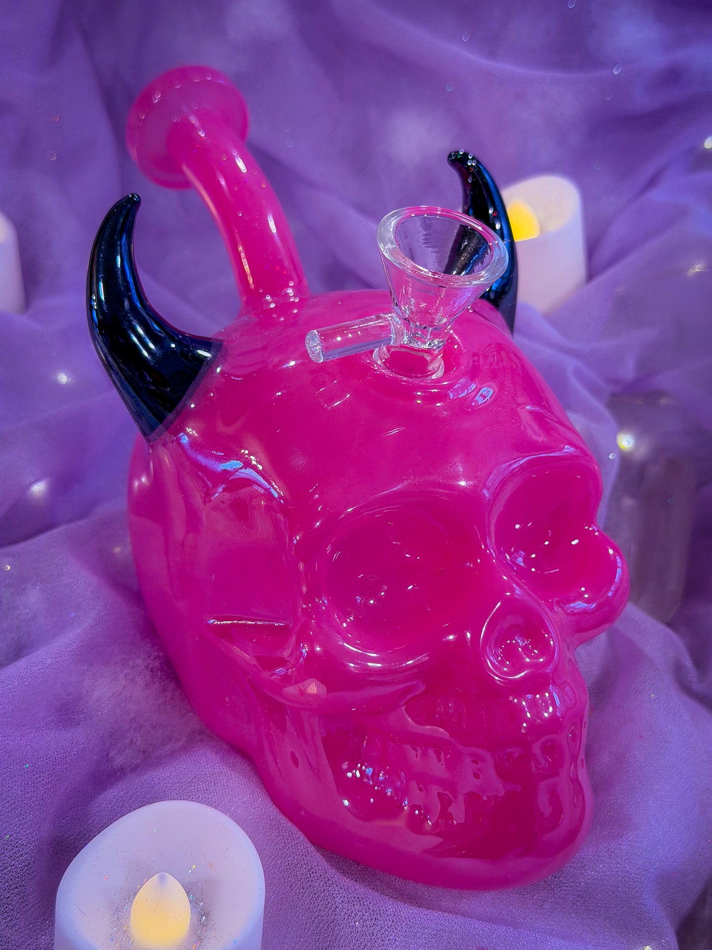 Pink Devil Skull Bong