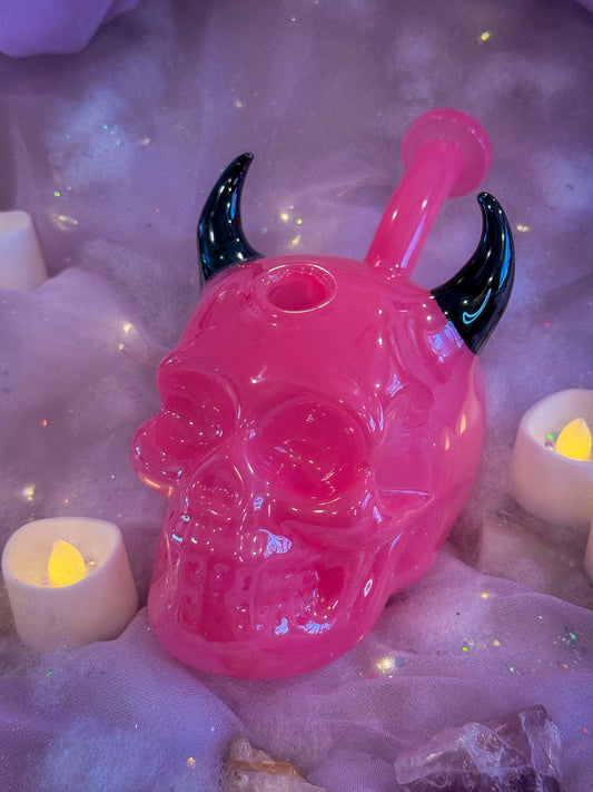 Pink Devil Skull Bong