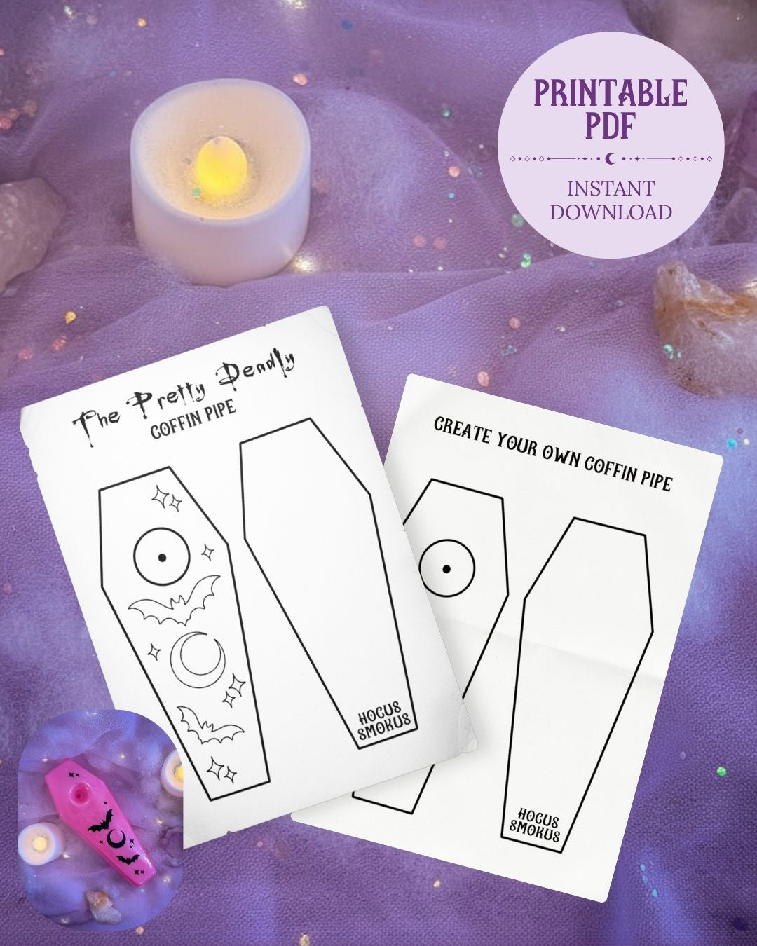 Hocus Smokus Coffin Pipe Coloring & Design Sheet ⚰️