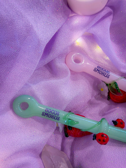 Strawberry Glass J Holder + Dab Tool