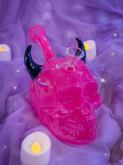 Pink Devil Skull Bong