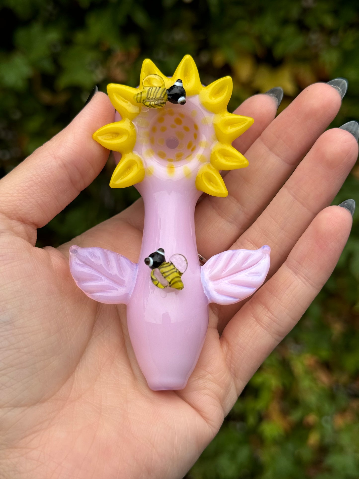 Pink Sunflower & Bees Pipe