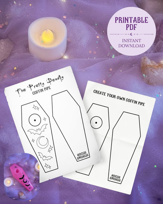 Hocus Smokus Coffin Pipe Coloring & Design Sheet ⚰️