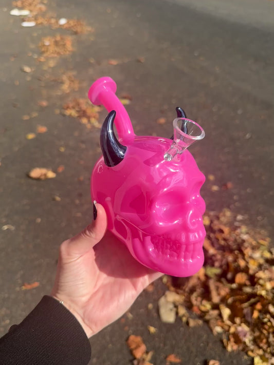 Pink Devil Skull Bong